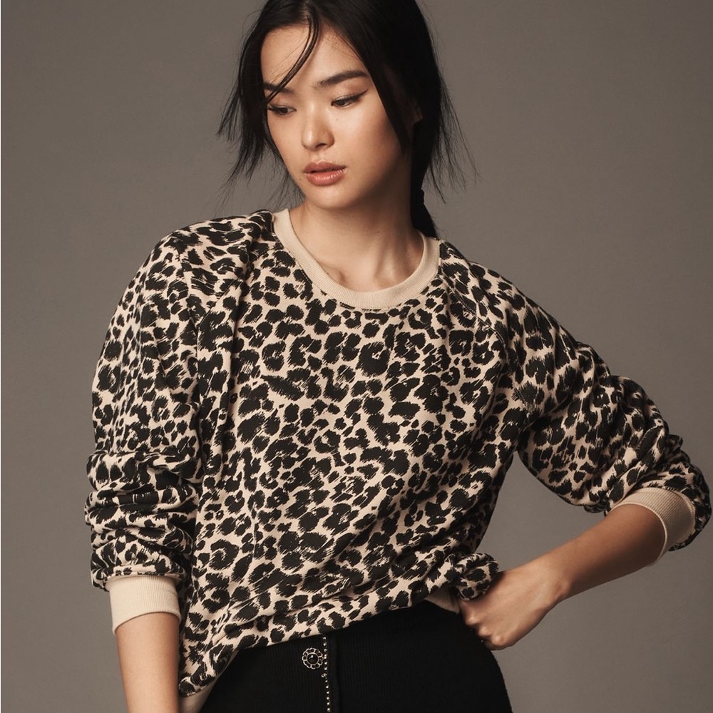 Anthropologie Maeve Printed Sweatshirt, Leopard Print
·